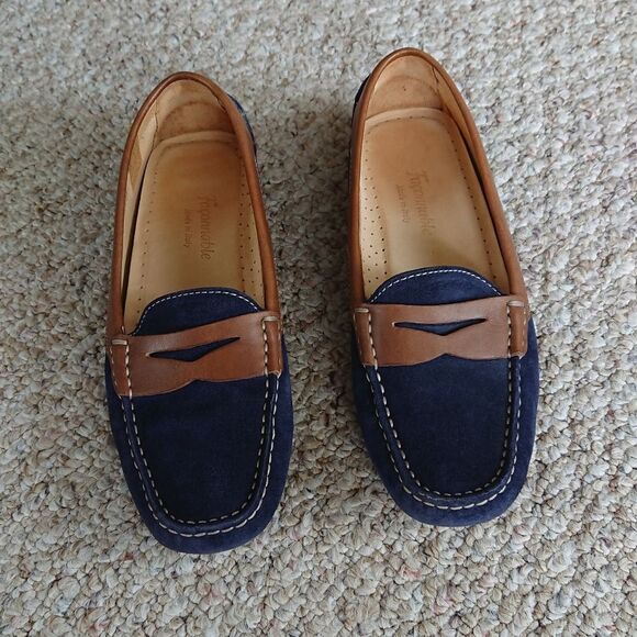 Faconnable leather moccasins in navy blue size 36.5 - Picture 2 of 15
